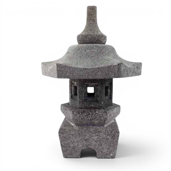 22nice4me Garden Statues 45cm handcrafted grey larva stone Japanese pagoda garden lantern for Zen outdoor landscapes