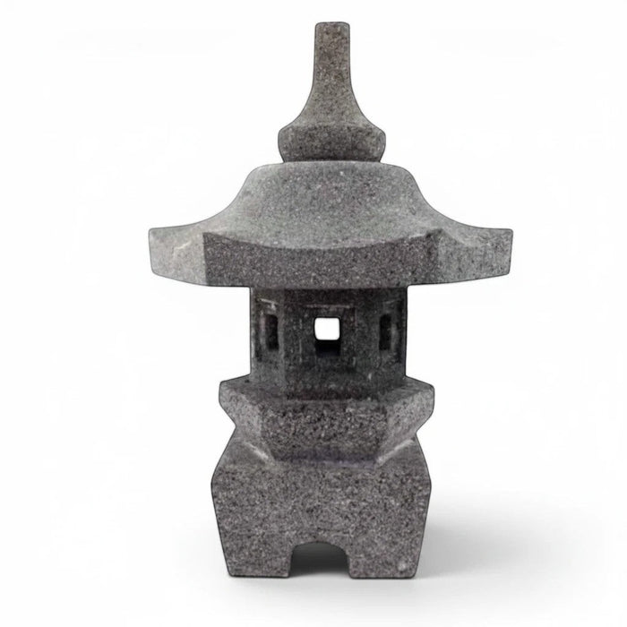 22nice4me Garden Statues 45cm grey handcrafted larva stone Japanese pagoda garden lantern for outdoor Zen landscapes