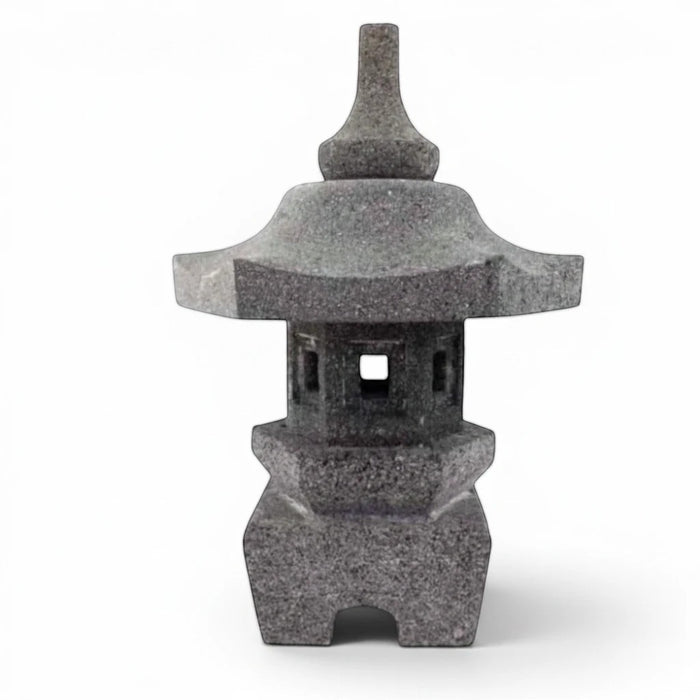 22nice4me Garden Statues 45cm handcrafted grey larva stone Japanese pagoda lantern for outdoor Zen garden decor
