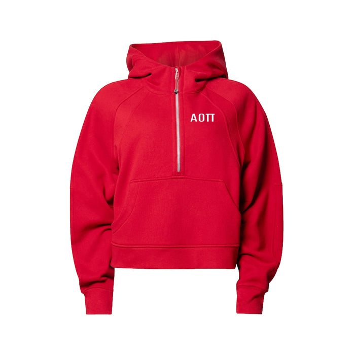 LIMITED EDITION Alpha Omicron Pi lululemon Scuba Oversized Half-Zip Hoodie - True Red