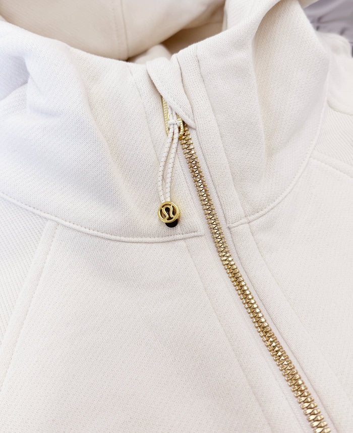 LIMITED EDITION Alpha Sigma Tau lululemon Scuba Oversized Half-Zip Hoodie - Ivory & Gold