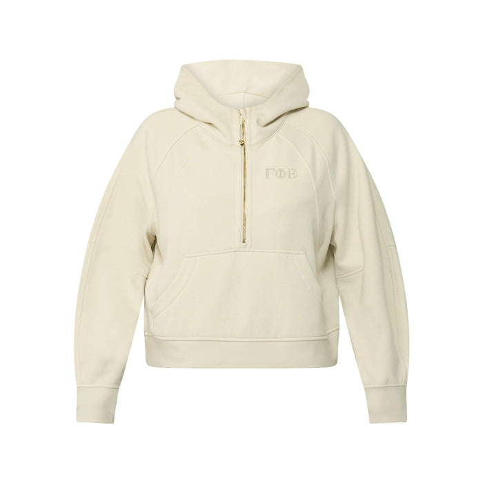 LIMITED EDITION Gamma Phi Beta lululemon Scuba Oversized Half-Zip Hoodie - Ivory Gold