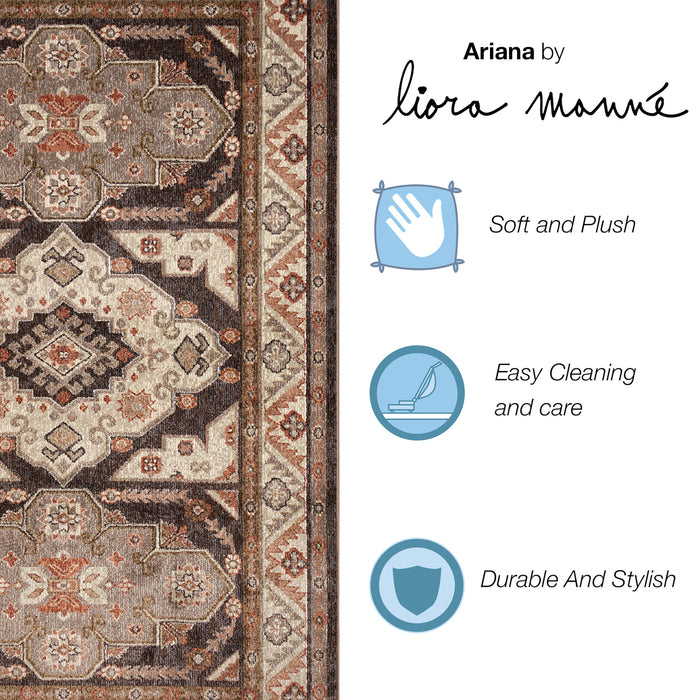 Liora Manne Ariana Floral Medallion Indoor Area Rug Earth