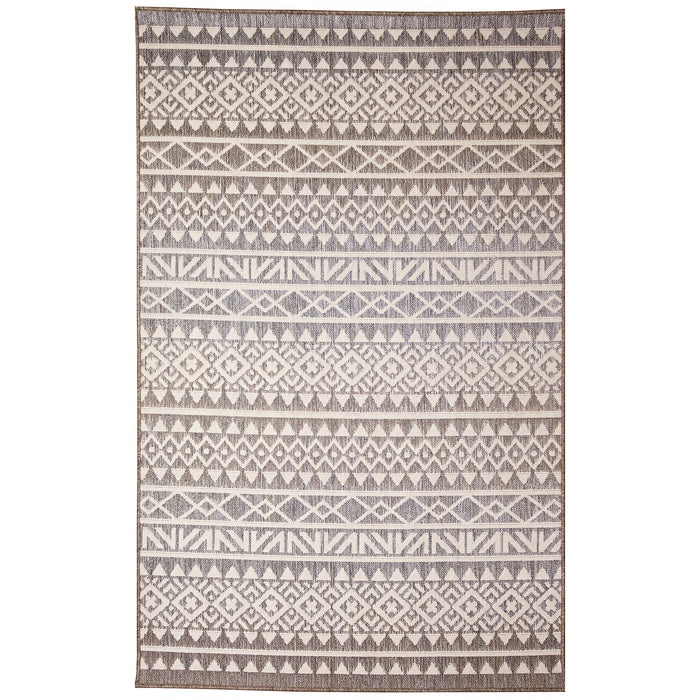 Liora Manne Cove Peruvian Stripe Indoor Outdoor Area Rug Grey