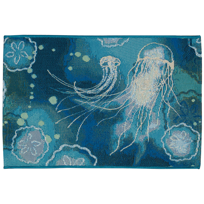 Liora Manne Esencia Jelly Fish Indoor Outdoor Mat Bloom
