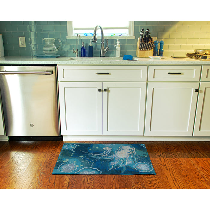 Liora Manne Esencia Jelly Fish Indoor Outdoor Mat Bloom