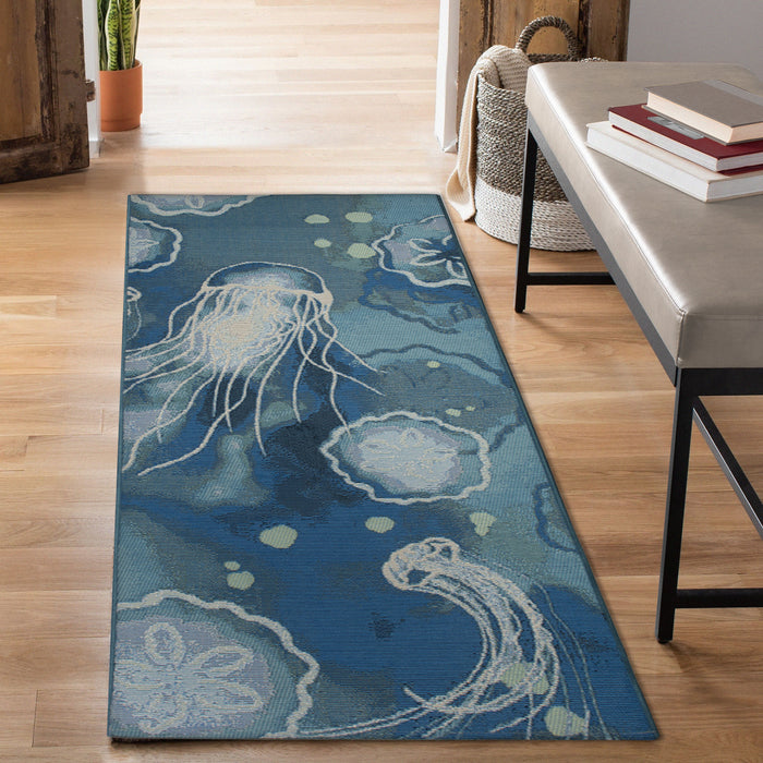 Liora Manne Esencia Jelly Fish Indoor Outdoor Mat Bloom