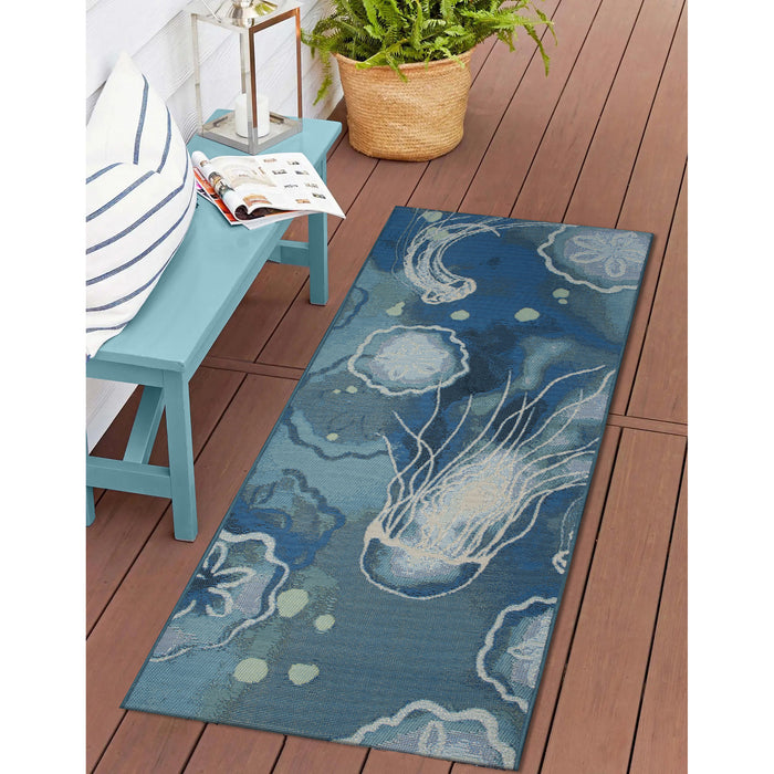 Liora Manne Esencia Jelly Fish Indoor Outdoor Mat Bloom
