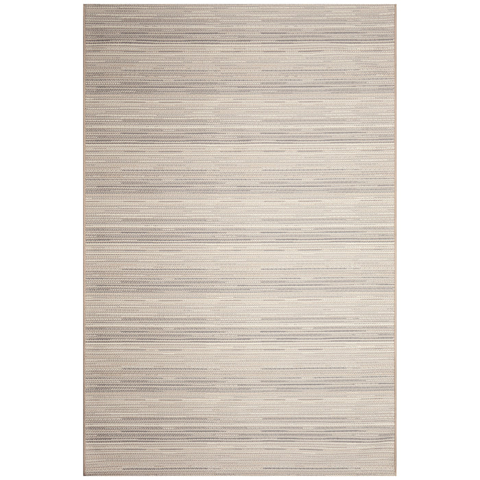 Liora Manne Miranda Tweed Stripe Indoor Outdoor Area Rug Silver/Brown