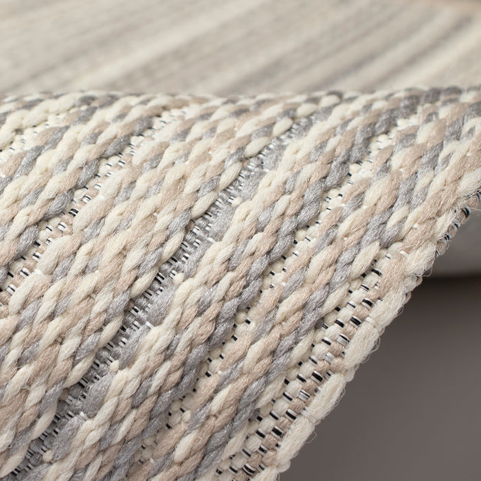 Liora Manne Miranda Tweed Stripe Indoor Outdoor Area Rug Silver/Brown