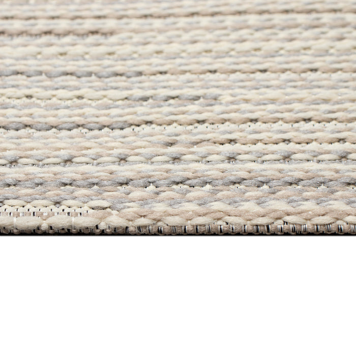 Liora Manne Miranda Tweed Stripe Indoor Outdoor Area Rug Silver/Brown