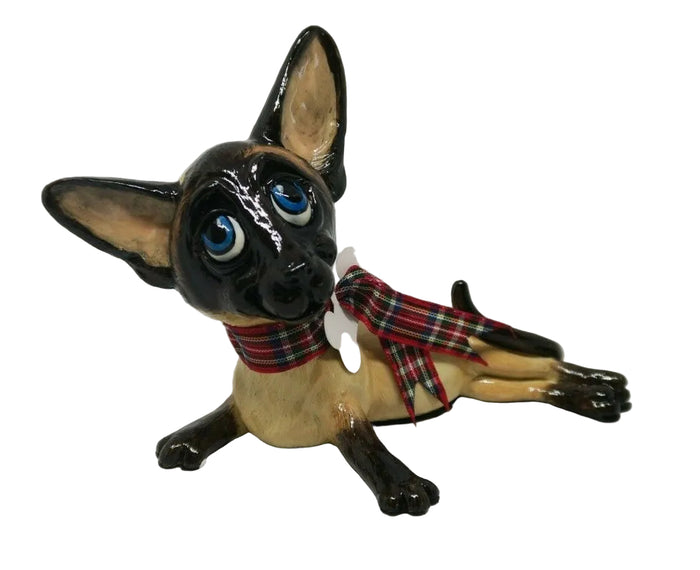 Little Paws Slinky the Siamese Chocolate Point cat Figurine Statue Home Decor
