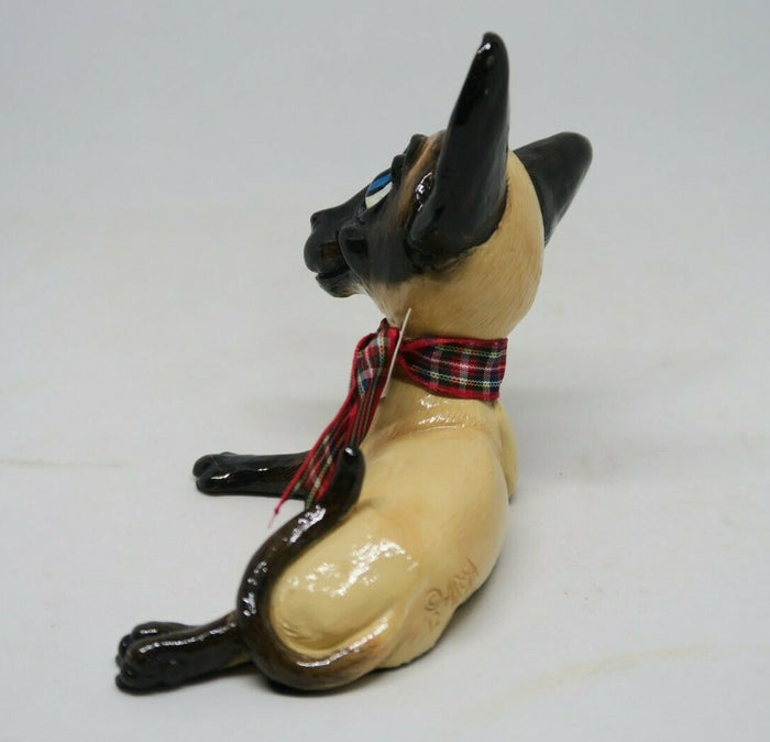 Little Paws Slinky the Siamese Chocolate Point cat Figurine Statue Home Decor