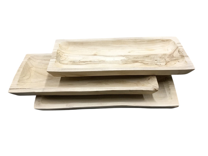 Long Rectangular Wood Tray