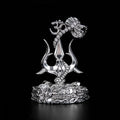 Lord Shiva Trishul With Damru Silver Plated