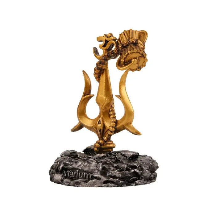 Lord Shiva Trishul With Damru Car Dashboard theartarium