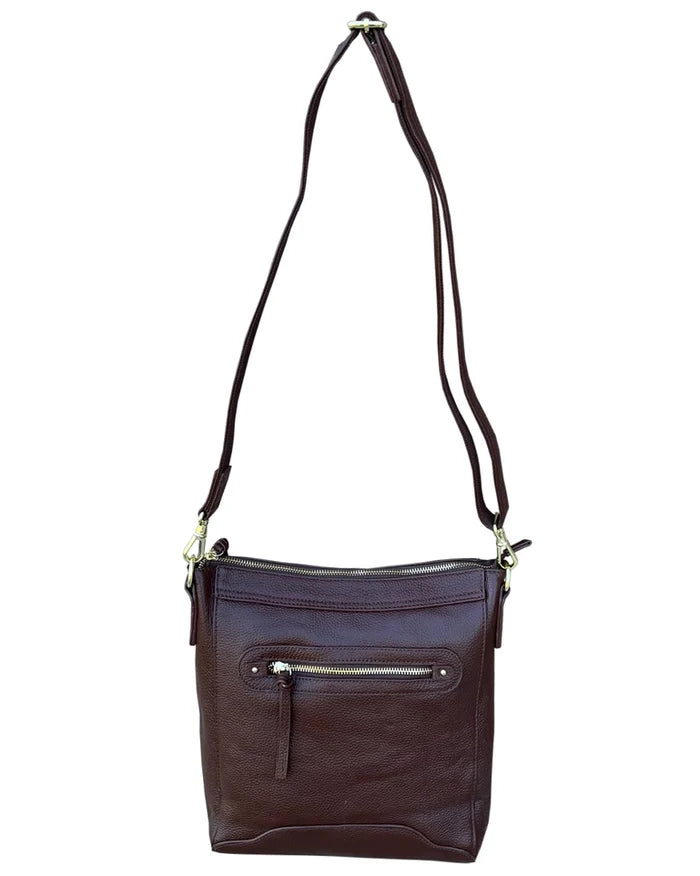 Lorene Cowhide Leather Crossbody Bag