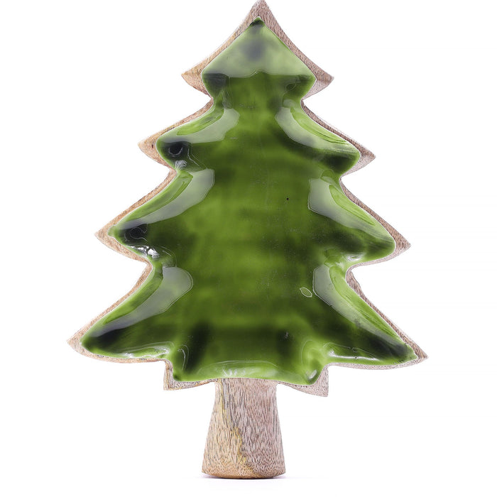 Lost in the Forest -  Enamel Tree Wooden Bowl - 25x19cm