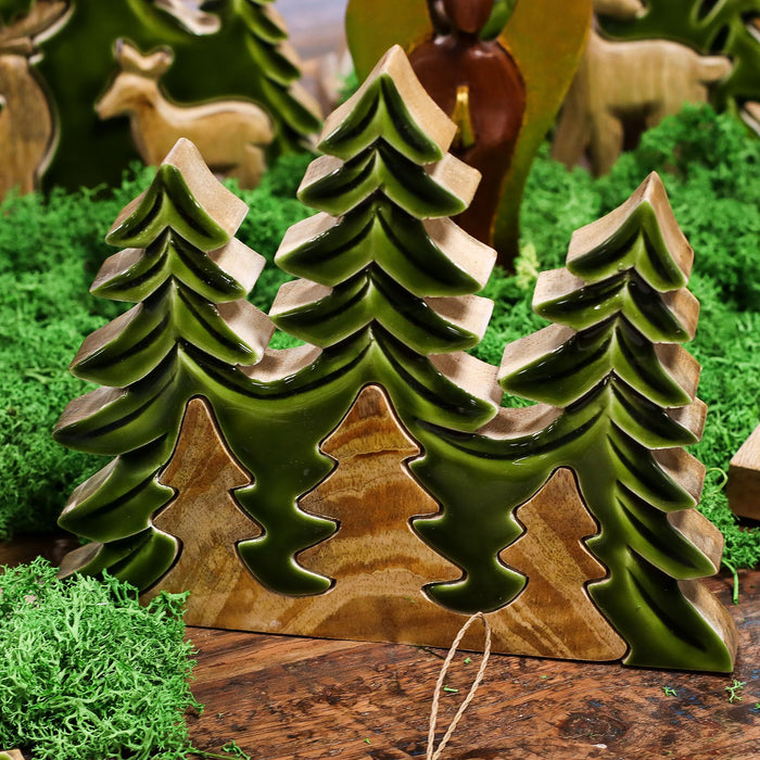 Lost in the Forest - Three Trees 3D Wooden Decoration - 20x23cm