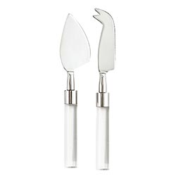 LUCITE CHEESE KNIVES, SET OF 2