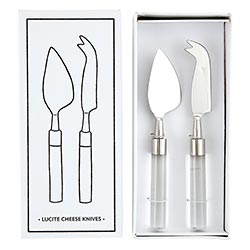 LUCITE CHEESE KNIVES, SET OF 2