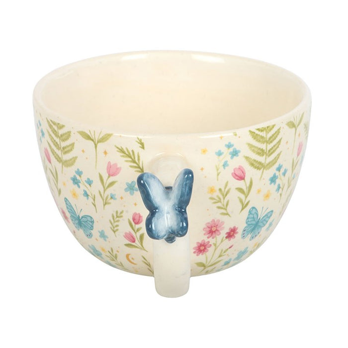 Luna Bloom Floral Print Mug with Butterfly