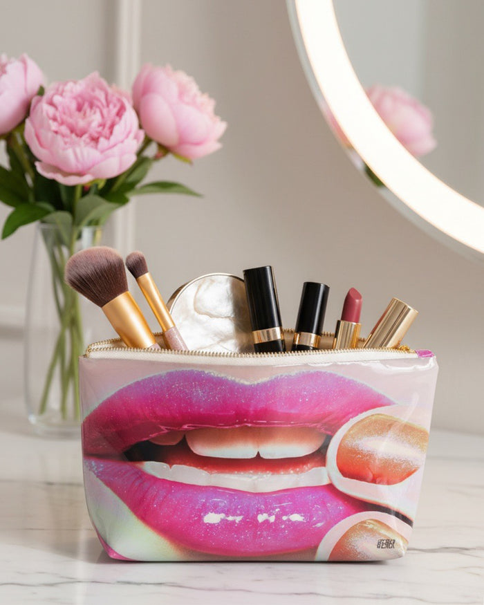 Luscious Lips by David Stesner ArtHouse — pink orange makeup, alternate view