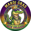 M02  Mardi Gras Sign, Wreath Attachment, Wreath Center