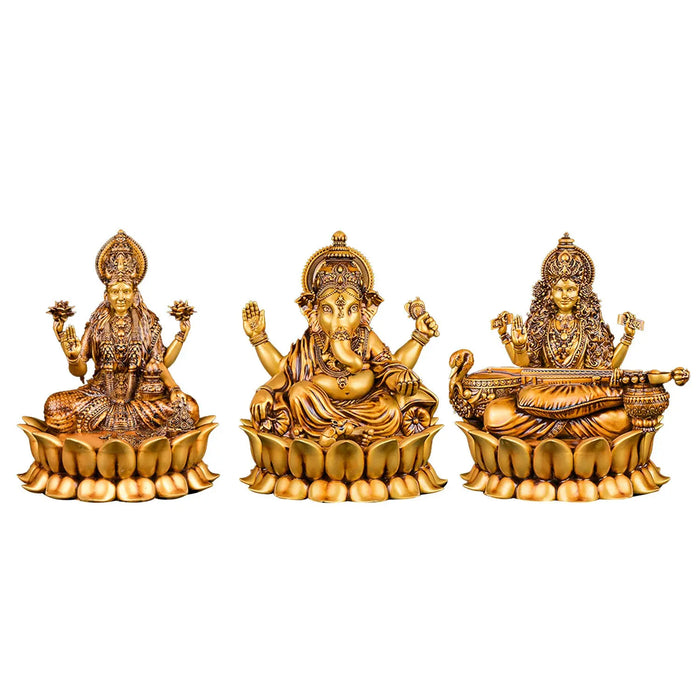 Mahalakshmi Ganapati Saraswati Murti (lotus)