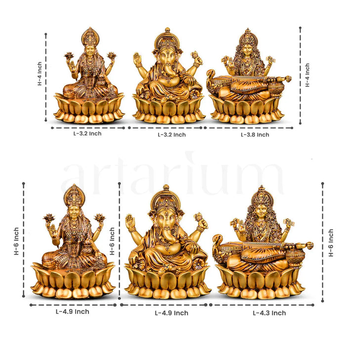 Mahalakshmi Ganapati Saraswati Murti (lotus)
