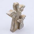 Mango Wood Angel in Angel - Whitewash