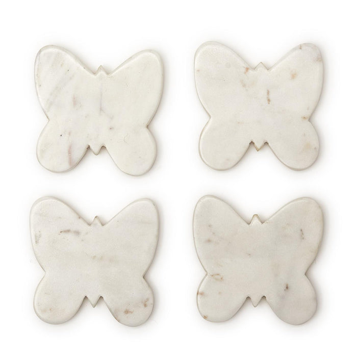 MARBLE BUTTERFLY COASTERS, SET OF 4