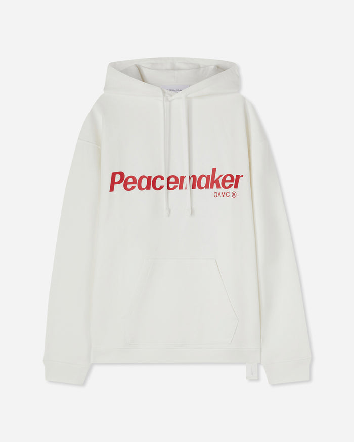 OAMC Peacemaker Peacemaker Flower Loose Fit Hoodie Snow White Sweatshirts Hoodies PCM1OH01GFT001002 WHT