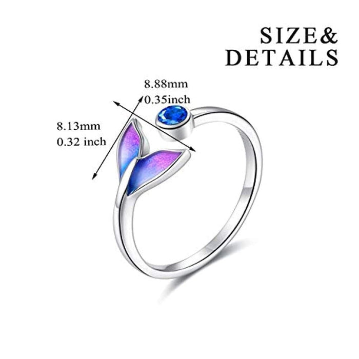 Mermaid Ring-Daughter of the Sea 925 Sterling Silver / Adjustable Ring MelodyNecklace
