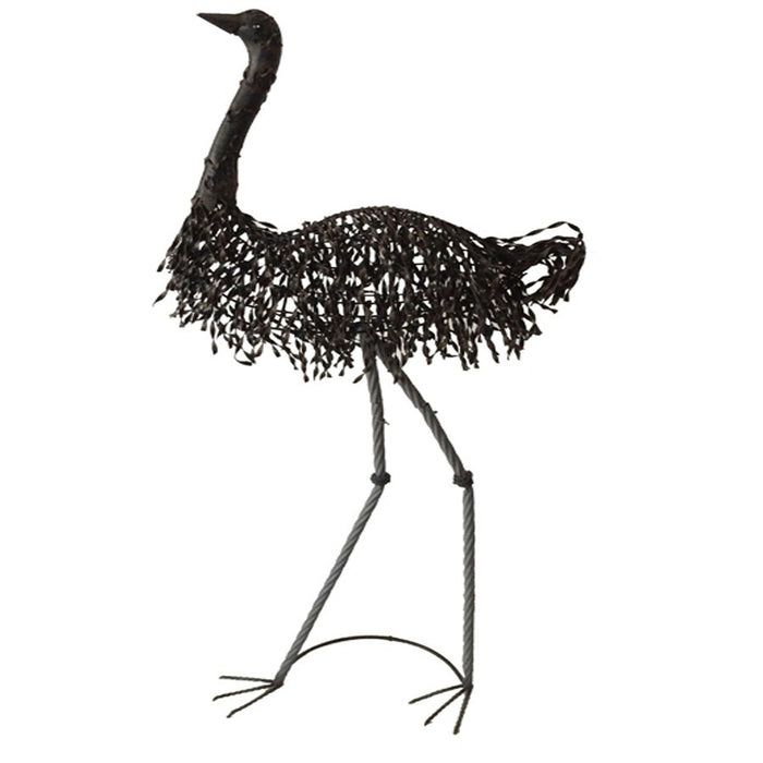 Metal Australian Emu Garden Ornament Bird Sculpture Statue Black 92cm