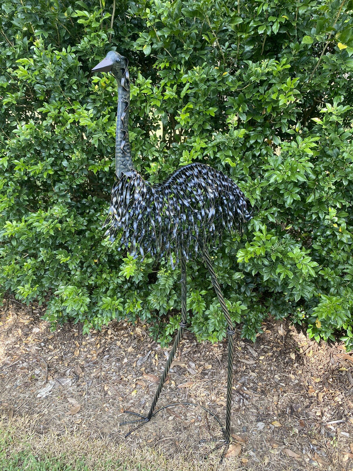 Metal Australian Emu Garden Ornament Bird Sculpture Statue Black 92cm