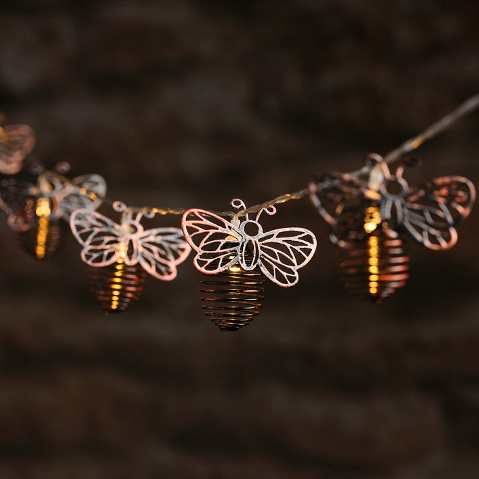 Metal Solar Bee Outdoor Fairy Lights