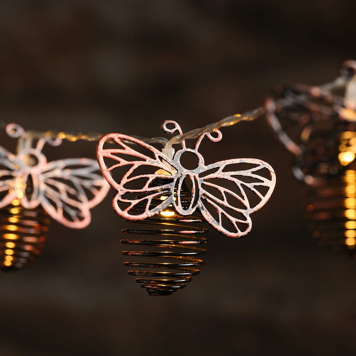 Metal Solar Bee Outdoor Fairy Lights