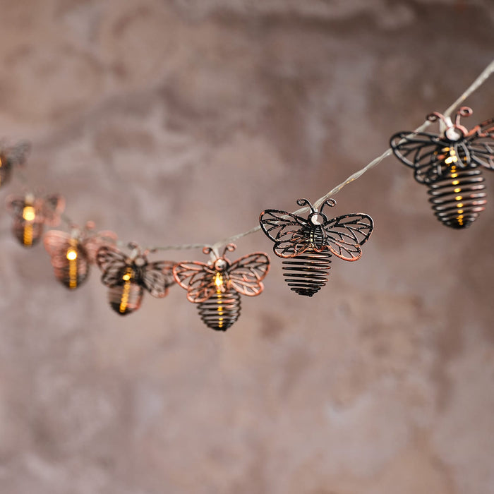 Metal Solar Bee Outdoor Fairy Lights