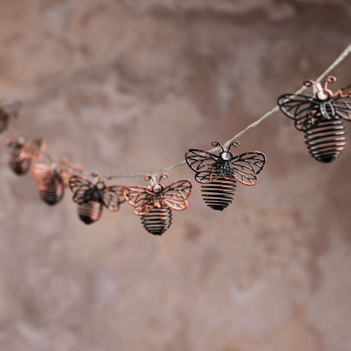 Metal Solar Bee Outdoor Fairy Lights