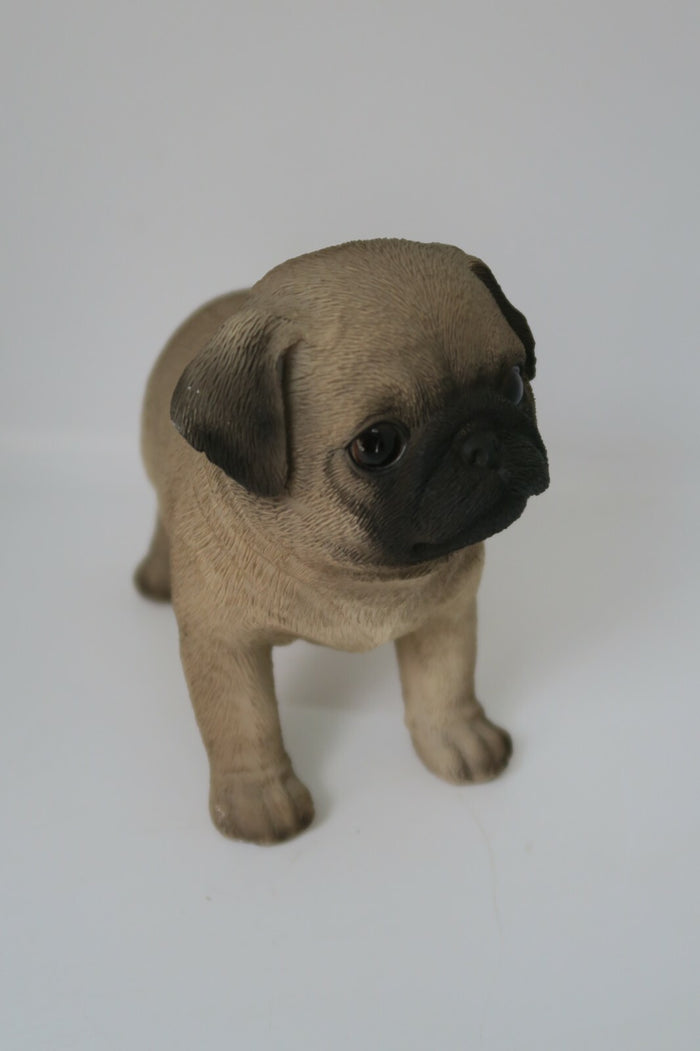 MINI PUG  DOG STANDING ANIMAL GARDEN STATUE ORNAMENT FIGURINE GIFT