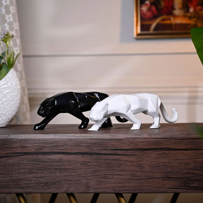 Modern Art Geometric Jaguar Figurine theartarium