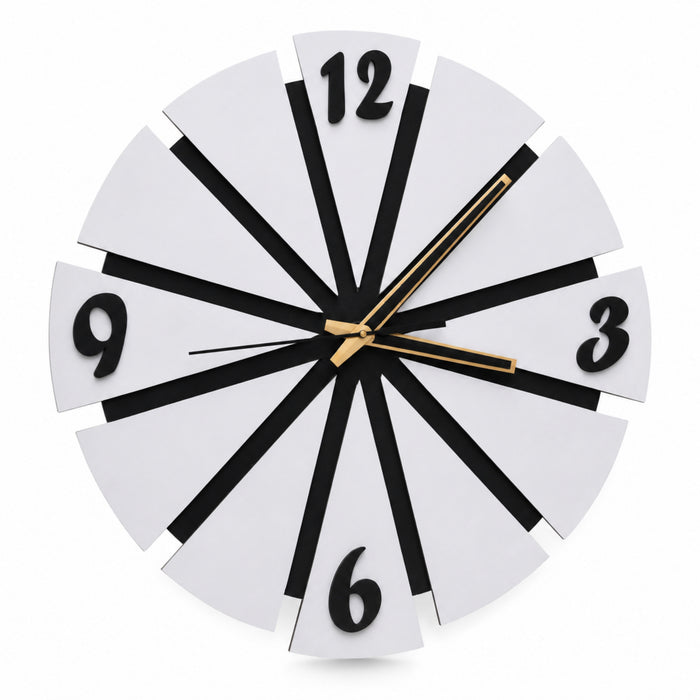 Modern Sunburst Wooden Wall Clock
