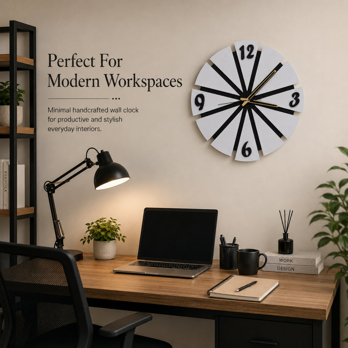 Modern Sunburst Wooden Wall Clock