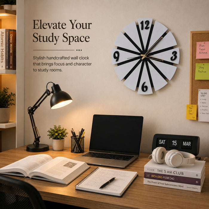 Modern Sunburst Wooden Wall Clock
