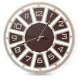 Modern Wooden Wall Clock for Living Room | Large Decorative Wall Clock with Numeric Design | Rose Wood & Rubber Wood Finish by Venlay Wood