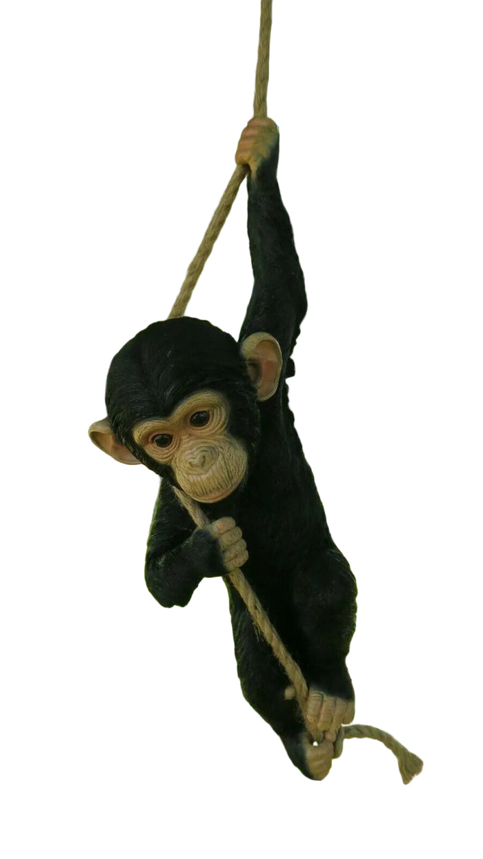 Monkey Hanging from a Rope African Animal Statue Ornament Figurine Home Decor