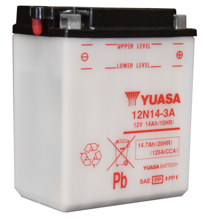 Motorcycle 12N14-3A 12V 125 CCA 14 AH Flooded Lead Acid Powersports Battery