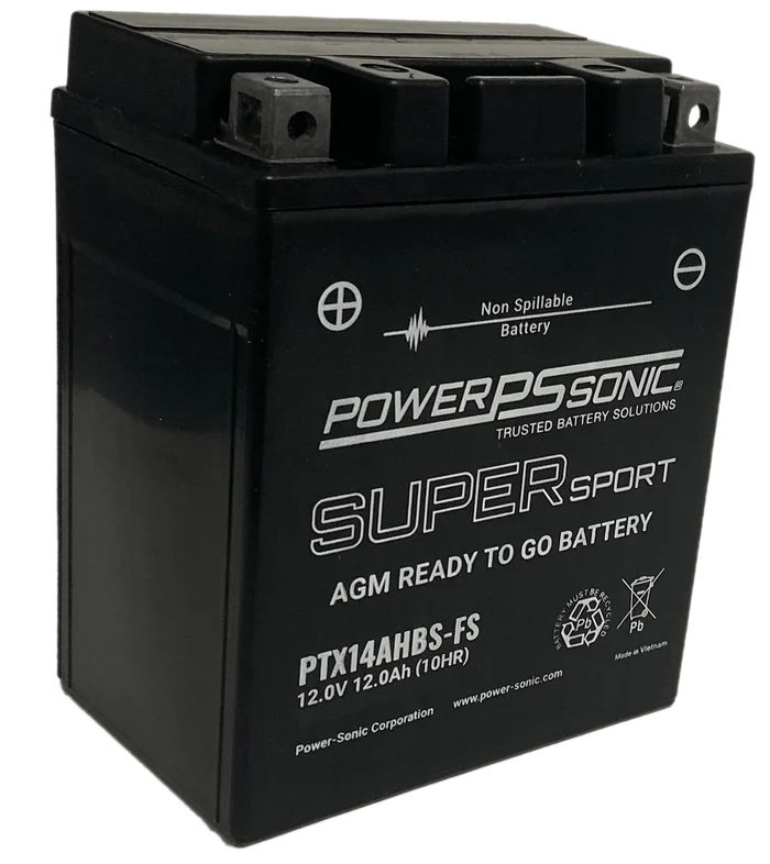 Motorcycle PTX14AHLBS-FS 12V 210CCA 12Ah AGM Powersports Battery