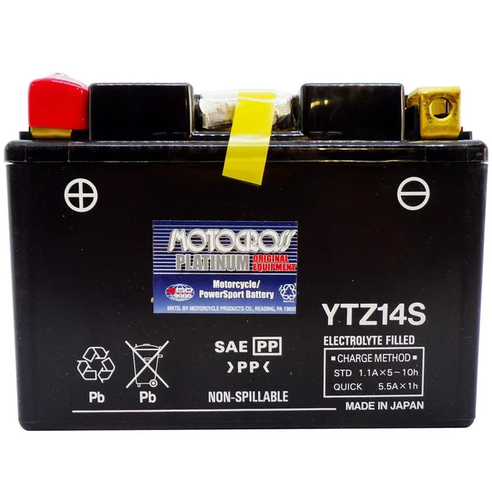 Motorcycle PTZ14S 12V 180CCA 11.2Ah AGM Powersports Battery